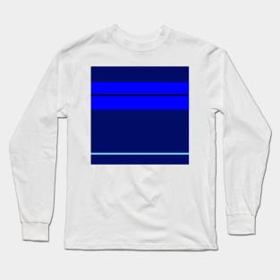 A supreme joint of Sky Blue, Blue, Darkblue and Dark Navy stripes. Long Sleeve T-Shirt